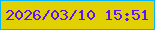 文字の大きさ：4、枠の色：06b7ff、背景の色：e1d002、文字の色：5b13fb 無料ブログパーツのブログ時計