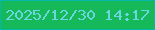 文字の大きさ：4、枠の色：06b8a9、背景の色：15b959、文字の色：6cd6e0 無料ブログパーツのブログ時計