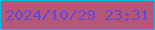 文字の大きさ：3、枠の色：06b8e4、背景の色：b55779、文字の色：6347df 無料ブログパーツのブログ時計