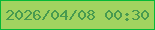 文字の大きさ：3、枠の色：06b937、背景の色：a2d360、文字の色：489a4f 無料ブログパーツのブログ時計