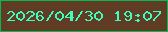 文字の大きさ：5、枠の色：06ba53、背景の色：5f3c23、文字の色：3dfebb 無料ブログパーツのブログ時計