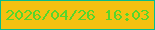 文字の大きさ：3、枠の色：06bc8d、背景の色：f4c111、文字の色：56d62c 無料ブログパーツのブログ時計