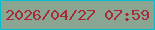 文字の大きさ：2、枠の色：06bdce、背景の色：8ba593、文字の色：a52b36 無料ブログパーツのブログ時計