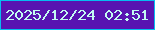 文字の大きさ：5、枠の色：06bdf0、背景の色：5814b1、文字の色：c3fbf2 無料ブログパーツのブログ時計