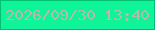文字の大きさ：4、枠の色：06be72、背景の色：0ff497、文字の色：bcb7ab 無料ブログパーツのブログ時計