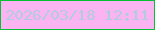 文字の大きさ：2、枠の色：06c034、背景の色：fab4f2、文字の色：b2ccdf 無料ブログパーツのブログ時計