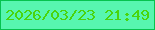 文字の大きさ：3、枠の色：06c34f、背景の色：57f6b0、文字の色：4ad40c 無料ブログパーツのブログ時計