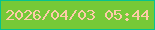 文字の大きさ：1、枠の色：06c38e、背景の色：76c937、文字の色：fdcca9 無料ブログパーツのブログ時計