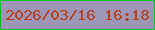 文字の大きさ：4、枠の色：06c51e、背景の色：9e96b7、文字の色：b8411c 無料ブログパーツのブログ時計
