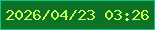 文字の大きさ：1、枠の色：06c68d、背景の色：0d7126、文字の色：c3fb59 無料ブログパーツのブログ時計
