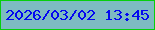 文字の大きさ：2、枠の色：06cf0c、背景の色：7dbbc1、文字の色：0307f0 無料ブログパーツのブログ時計