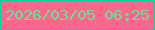 文字の大きさ：2、枠の色：06d39d、背景の色：fc658c、文字の色：65e496 無料ブログパーツのブログ時計