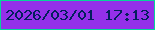 文字の大きさ：3、枠の色：06d49a、背景の色：9430e9、文字の色：031f5d 無料ブログパーツのブログ時計
