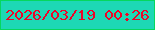 文字の大きさ：2、枠の色：06d75e、背景の色：1dd8b5、文字の色：ef0327 無料ブログパーツのブログ時計