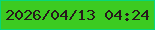文字の大きさ：5、枠の色：06d779、背景の色：3ccb21、文字の色：27191c 無料ブログパーツのブログ時計