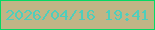 文字の大きさ：4、枠の色：06d964、背景の色：c1b586、文字の色：4ecebc 無料ブログパーツのブログ時計