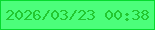 文字の大きさ：3、枠の色：06da2e、背景の色：4cfe7b、文字の色：23c730 無料ブログパーツのブログ時計