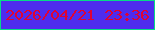 文字の大きさ：2、枠の色：06db87、背景の色：4f2cee、文字の色：e00333 無料ブログパーツのブログ時計