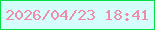 文字の大きさ：4、枠の色：06de48、背景の色：d4fdfc、文字の色：f08ba9 無料ブログパーツのブログ時計