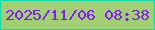文字の大きさ：5、枠の色：06deb6、背景の色：a2cf71、文字の色：8019ff 無料ブログパーツのブログ時計