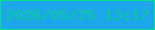 文字の大きさ：2、枠の色：06e08c、背景の色：1da6ea、文字の色：06cd97 無料ブログパーツのブログ時計