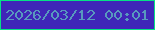 文字の大きさ：1、枠の色：06e185、背景の色：3f26b8、文字の色：5899be 無料ブログパーツのブログ時計
