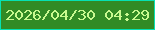 文字の大きさ：1、枠の色：06e1b3、背景の色：318b25、文字の色：c8f990 無料ブログパーツのブログ時計