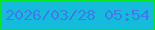 文字の大きさ：3、枠の色：06e424、背景の色：14bbdb、文字の色：3e7aea 無料ブログパーツのブログ時計