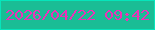 文字の大きさ：2、枠の色：06e5bb、背景の色：1abd95、文字の色：eb33b8 無料ブログパーツのブログ時計