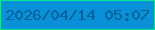 文字の大きさ：4、枠の色：06e790、背景の色：0891d6、文字の色：00609b 無料ブログパーツのブログ時計