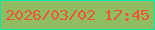 文字の大きさ：3、枠の色：06e7a7、背景の色：90bd61、文字の色：f45633 無料ブログパーツのブログ時計