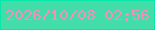 文字の大きさ：1、枠の色：06e8a9、背景の色：42dda8、文字の色：f68fbc 無料ブログパーツのブログ時計