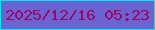 文字の大きさ：2、枠の色：06e8ed、背景の色：6a64d2、文字の色：a10265 無料ブログパーツのブログ時計