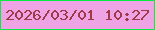 文字の大きさ：2、枠の色：06ec41、背景の色：eda3e4、文字の色：a13848 無料ブログパーツのブログ時計