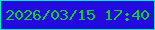 文字の大きさ：4、枠の色：06eccd、背景の色：250adf、文字の色：0ad12b 無料ブログパーツのブログ時計