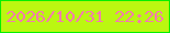 文字の大きさ：5、枠の色：06ef00、背景の色：bbf711、文字の色：f47bae 無料ブログパーツのブログ時計