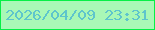 文字の大きさ：3、枠の色：06ef46、背景の色：a9f8b6、文字の色：5ec5cc 無料ブログパーツのブログ時計
