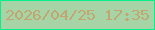 文字の大きさ：4、枠の色：06ef8a、背景の色：a6d4a6、文字の色：c1a66f 無料ブログパーツのブログ時計