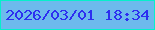 文字の大きさ：2、枠の色：06f0cb、背景の色：6dbaed、文字の色：2d2ff0 無料ブログパーツのブログ時計