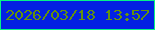 文字の大きさ：2、枠の色：06f485、背景の色：0321e2、文字の色：64920a 無料ブログパーツのブログ時計