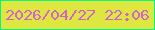 文字の大きさ：2、枠の色：06f582、背景の色：dde740、文字の色：d163ce 無料ブログパーツのブログ時計