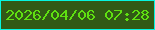 文字の大きさ：3、枠の色：06f5e1、背景の色：315a16、文字の色：5fe011 無料ブログパーツのブログ時計