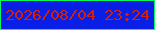 文字の大きさ：2、枠の色：06fa5d、背景の色：091fe5、文字の色：d32109 無料ブログパーツのブログ時計