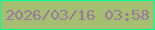 文字の大きさ：1、枠の色：06fc98、背景の色：a4bf6f、文字の色：9b74a4 無料ブログパーツのブログ時計
