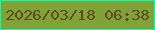 文字の大きさ：5、枠の色：06ffaf、背景の色：81a236、文字の色：5d4c21 無料ブログパーツのブログ時計