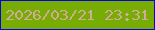 文字の大きさ：1、枠の色：0702e2、背景の色：77ac03、文字の色：cfaa9d 無料ブログパーツのブログ時計
