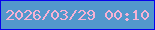 文字の大きさ：1、枠の色：0703ec、背景の色：5398cc、文字の色：f7b2d4 無料ブログパーツのブログ時計