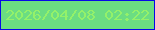 文字の大きさ：1、枠の色：0708e7、背景の色：6bdd82、文字の色：94f16a 無料ブログパーツのブログ時計