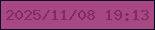 文字の大きさ：4、枠の色：070a21、背景の色：a74783、文字の色：7f2c64 無料ブログパーツのブログ時計
