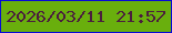 文字の大きさ：5、枠の色：070ad5、背景の色：69af0d、文字の色：4b1e3d 無料ブログパーツのブログ時計